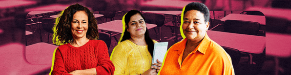 3 mulheres em sala de aula